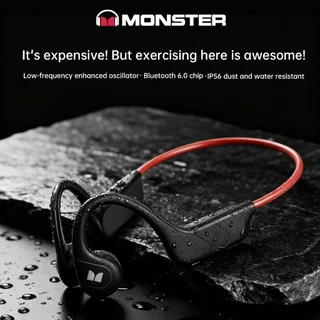 Monster XB01 หูฟังแบบ Bone Conduction หูฟังไร้สาย พร้อมบลูทูธ 6.0 IP56 กันน้ำ HD Calls สำหรับเล่นกีฬา