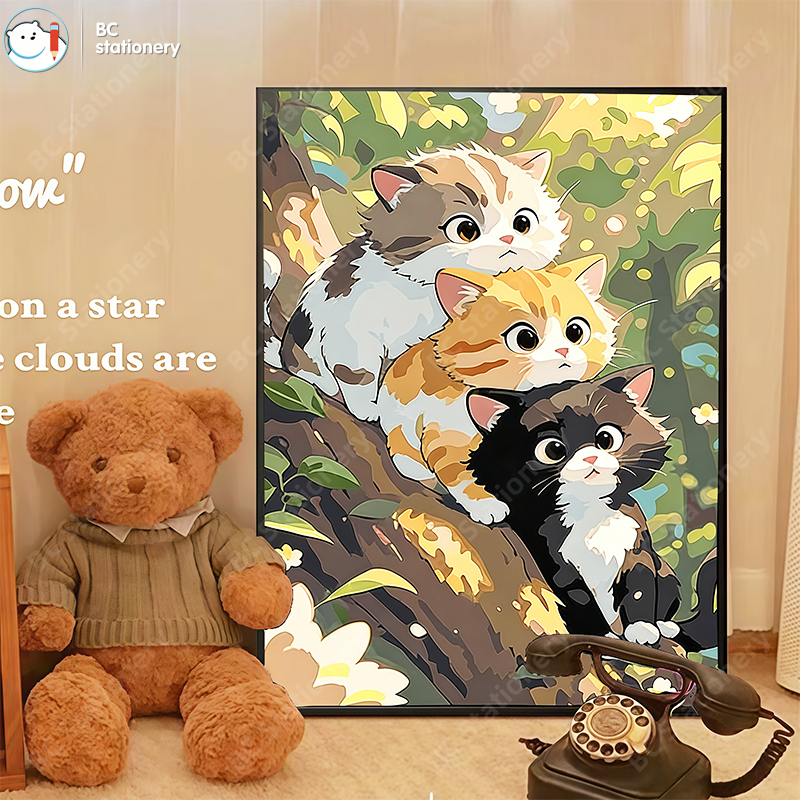 สีน้ํามันดิจิตอลโดยตัวเลข 30x40 ซม. ผ้าใบกรอบจํานวนภาพวาดตกแต่งบ้านสีผนัง