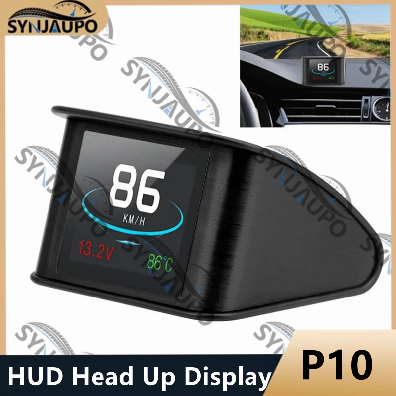 P10 Head Up Display On-board คอมพิวเตอร์รถดิจิตอล OBD2 ไมล์ OBD ขับรถจอแสดงผลคอมพิวเตอร์ Speedometer เครื่องวัดอุณหภูมิ