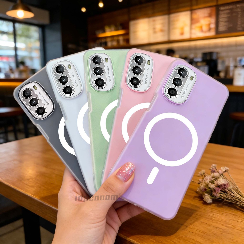 Macaron สีแม่เหล็กชาร์จไร้สายกรณี Motorola MOTO G66J G64 G62 G60 G56 G55 G54 G53 G52 G35 G34 G35 G30