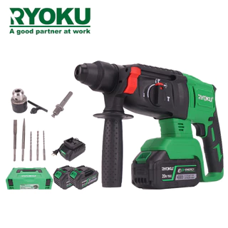 RYOKU สว่านเจาะกระแทกโรตารี่ 26 มม. 1200W 20V 26 ประเภทไร้สายแบบไม่มีแปรง SDS สว่านโรตารี่