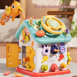 Casa Sensorial Ocupada Para Bebês-Brinquedos Montessori Com Interruptor De Música 3D