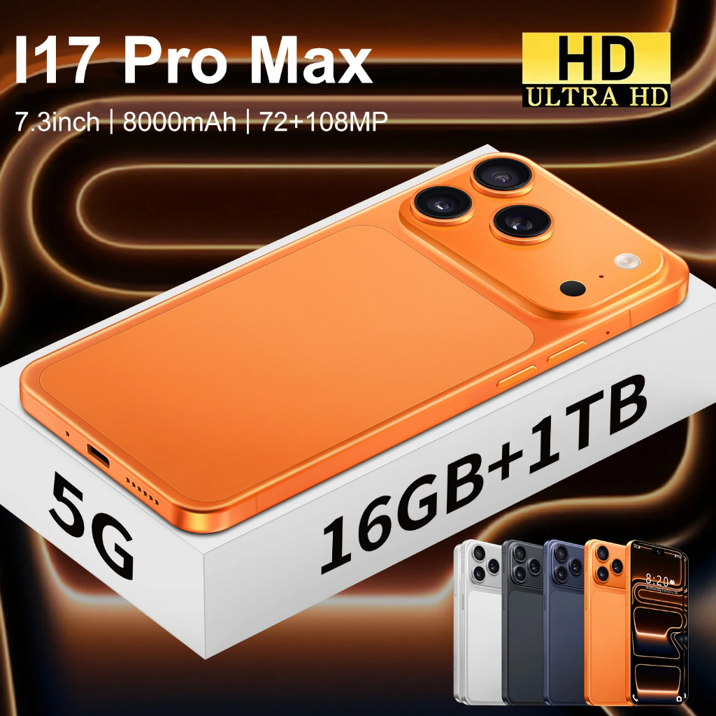 2026 ใหม่ i17 Pro Max 16GB+1TB 7.3 นิ้วสมาร์ทโฟน Android Global Edition