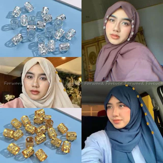 เซ็ต 10 ชิ้น ของ Accessory สำหรับ Hijab: คลิป, กิ๊บผม, และต่างหู