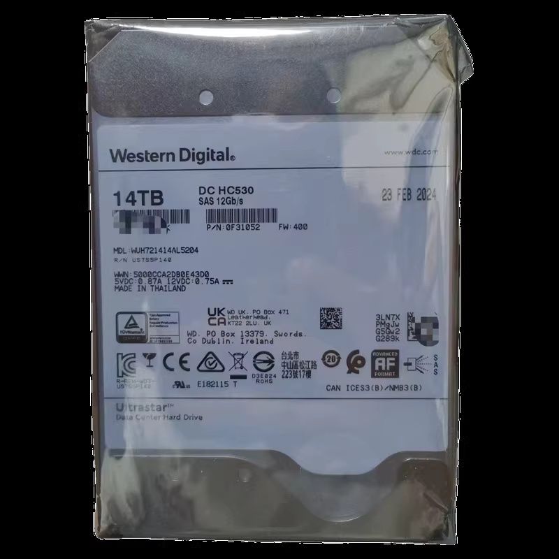 WD 3.5" 14TB 8TB HHD WUH721414AL5204 DC HC530 SAS/SATA Monitoring HDD Special Clearance Sale