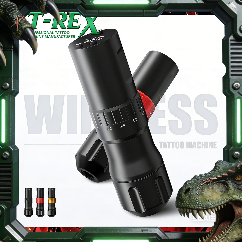 T-Rex เครื่องสักไร้สาย ปรับจังหวะ 7 ระดับ 2.0-4.2mm จอสมาร์ท แบต 1600mAh สักคิ้วและสักลาย