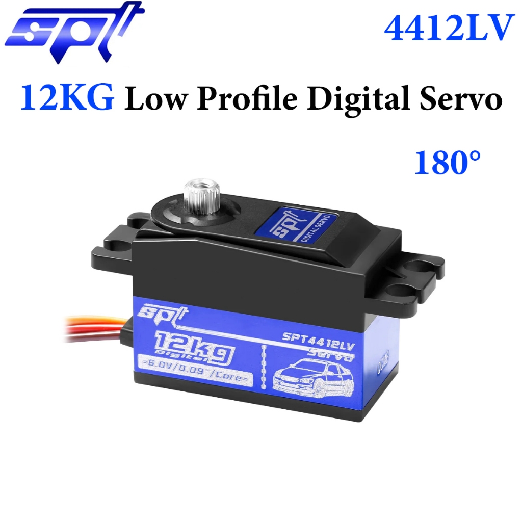 SPT 12KG 4412LV 180° เกียร์โลหะดิจิตอลเซอร์โวสั้นร่างกายรายละเอียดต่ําสําหรับ1/10 1/12 อาร์ซี รถตีนตะขาบหุ่นยนต์เรือ เอสซีเอ็กซ์10 ตรx4