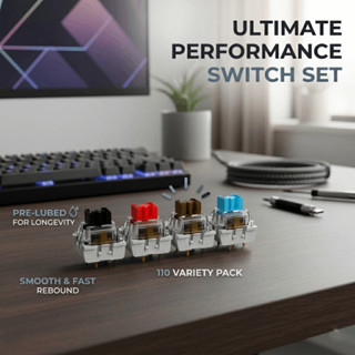 สวิตช์คีย์บอร์ดแบบกลไกเชิงเส้นเงียบแบบกําหนดเอง 110 ชิ้น – ค…