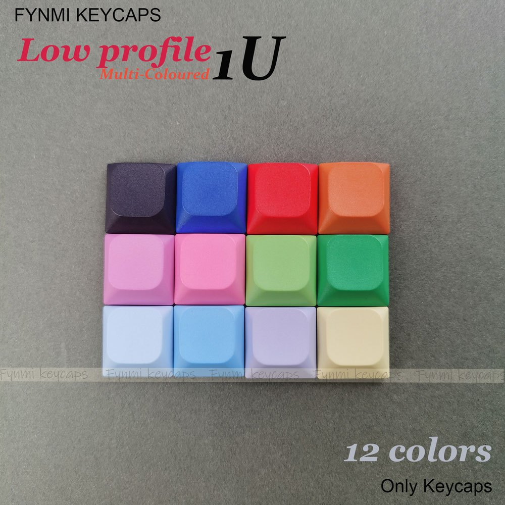 Fynmi Low Profile Multi-Colored 12 สี 1U Keycaps สําหรับ keychron Gateron Kailh MX Switch