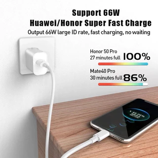 สําหรับ Huawei Honor 66W Honor ชุดชาร์จ + Type-C6A Huawei Super Fast Charger สายชาร์จ Mate 60 50 40 30 Pro Nova 12 11 10 9 8 7 P60 P50 P40 P30 P20 P10