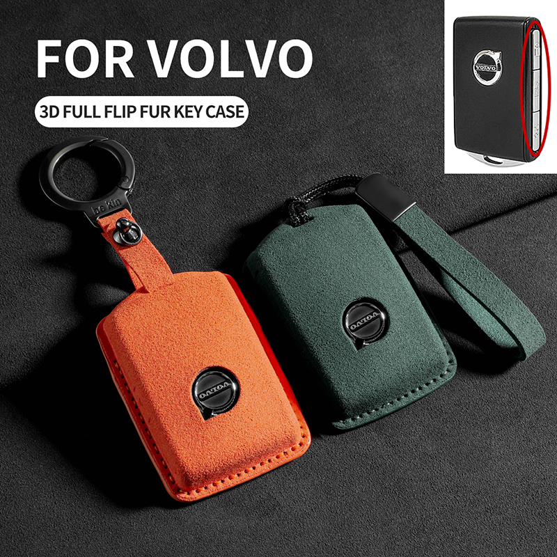 สําหรับ Volvo XC60 S90 S60 XC90 XC40 V60 V40 T5 T6 T8 ฝาครอบหนังซ่อน Kunci Kereta Volvo Premium รถอุ