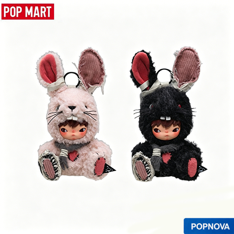 POPMART POPMART Hirono Little Hare ตุ๊กตาตุ๊กตาจี้ของเล่นการกระทําของสะสมรูปของขวัญวันเกิดของเล่นเด็ก