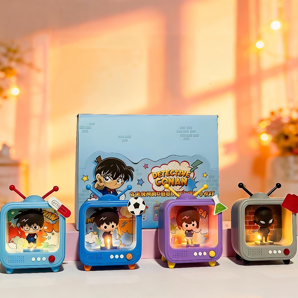 นักสืบโคนันไฟกลางคืนน่ารักสไตล์ Q เรืองแสงโคมไฟกลางคืนเดสก์ท็อปตกแต่ง Nightlight Conan Shinichi Haibara Ai รูป