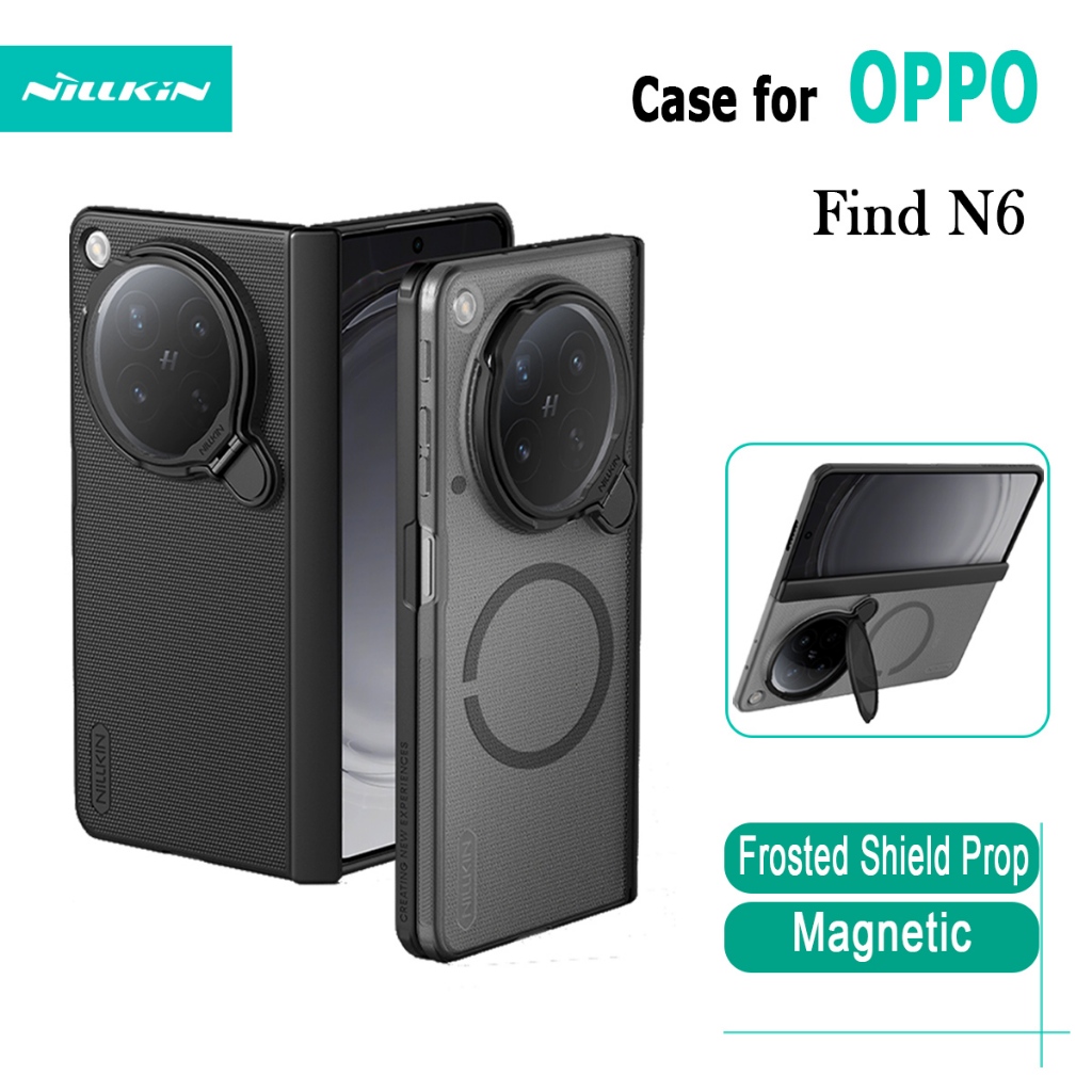 สําหรับ OPPO Find N6 เคสโทรศัพท์ Nillkin Frosted Shield Prop เคสแม่เหล็กฮาร์ดกลับกันกระแทกพร้อมที่ใส่เลนส์