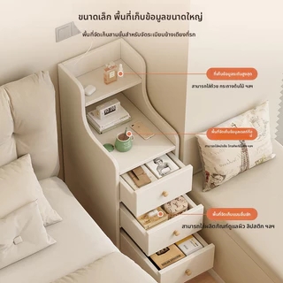 ห้องนอนขนาดเล็กข้างเตียงตู้ลิ้นชักสีขาว ตู้ข้างเตียงแคบพิเศษ สําหรับเช่าและหอพักใช้ 20/25/30 ซม.ขนาดกะทัดรัดจัดเก็บ