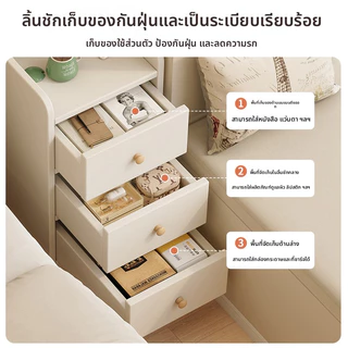 ห้องนอนขนาดเล็กข้างเตียงตู้ลิ้นชักสีขาว ตู้ข้างเตียงแคบพิเศษ สําหรับเช่าและหอพักใช้ 20/25/30 ซม.ขนาดกะทัดรัดจัดเก็บ