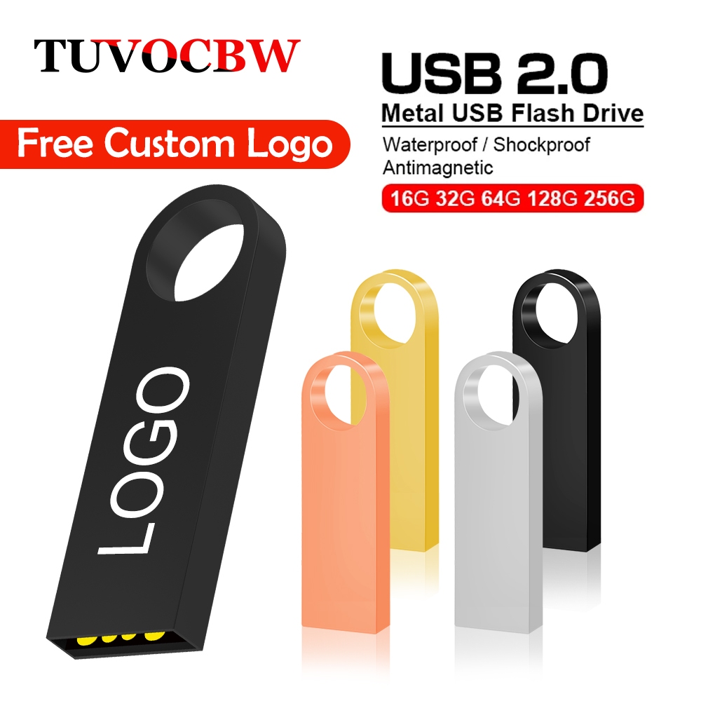 โลหะ USB 2.0 แฟลชไดรฟ์ 128GB 64GB 32GB 16GB กันน้ำหน่วยความจำสติกไดรฟ์ 8GB 4GB จัดเก็บดิสก์ U แบบพกพา