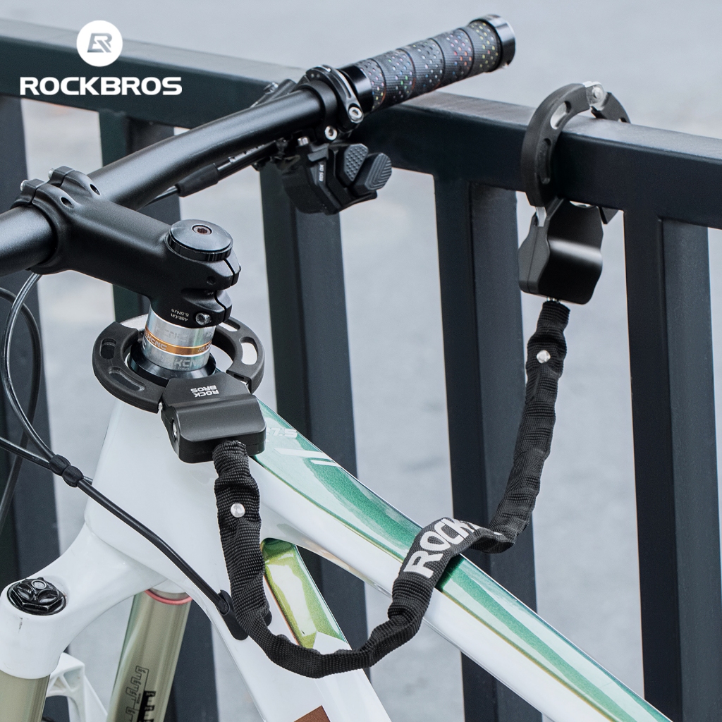 【TH Delivery】ROCKBROS ล็อคจักรยาน แบบทนทาน พร้อมสายโซ่ ป้องกันการโจรกรรม ใช้งานได้กับจักรยานหลากหลายประเภท