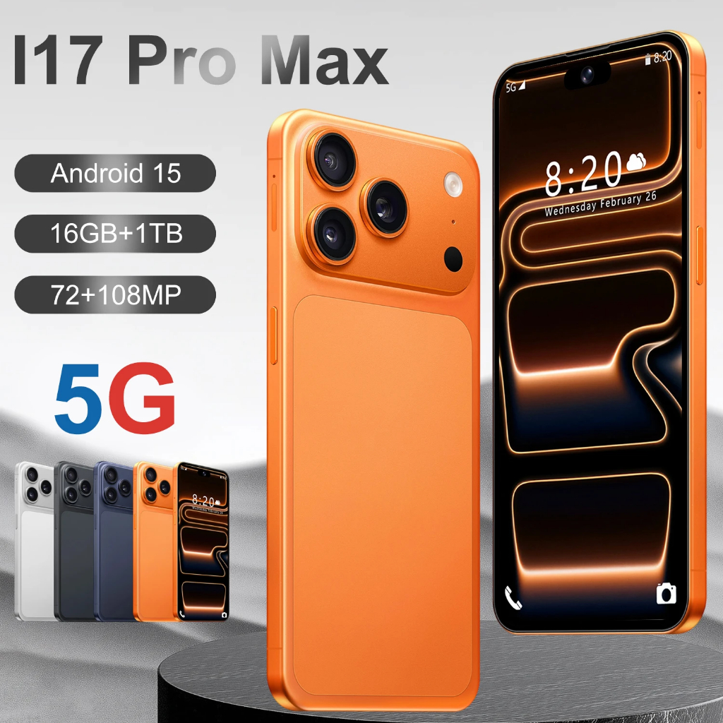 2026 ใหม่ I17 Pro Max 7.3 นิ้ว 16GB+1TB สมาร์ทโฟน Android คุณภาพสูง