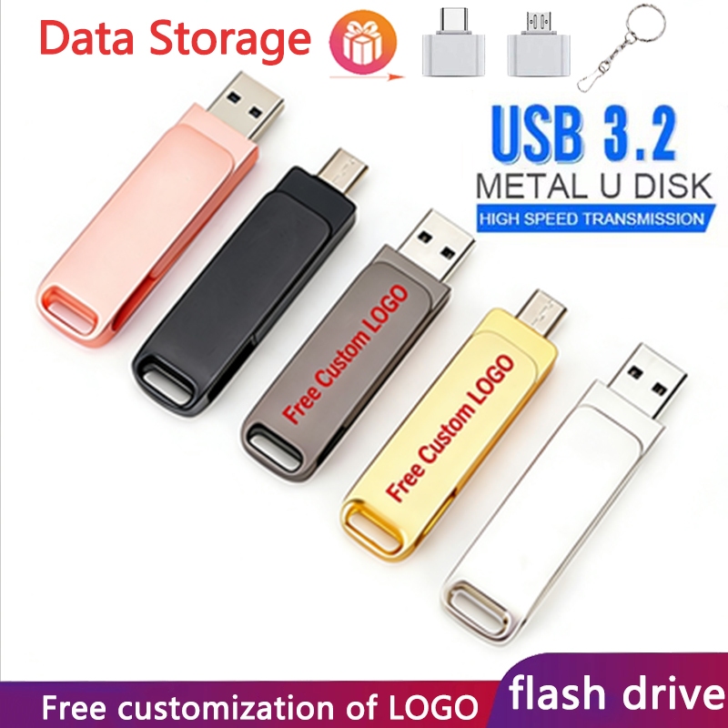 แฟลชไดรฟ์ USB โลหะทนทาน, อินเทอร์เฟซคู่ TYPE-C และ USB3.2, 2TB/1TB/512GB/256GB/128GB/32GB กันน้ํา, เหมาะสําหรับ iPhone 15 ขึ้นไป, PC, iPad, Android