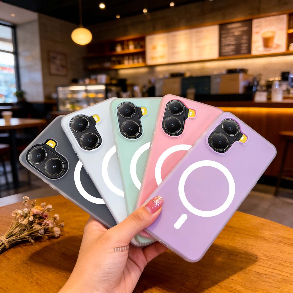 ใหม่วุ้นสีเคสโทรศัพท์แม่เหล็กเรียบง่าย Xiaomi Poco X8 X7 Pro Max X6 X4 X3 GT NFC 5G ปลอก 2-in-1 สีทึบป้องกันปกอ่อน