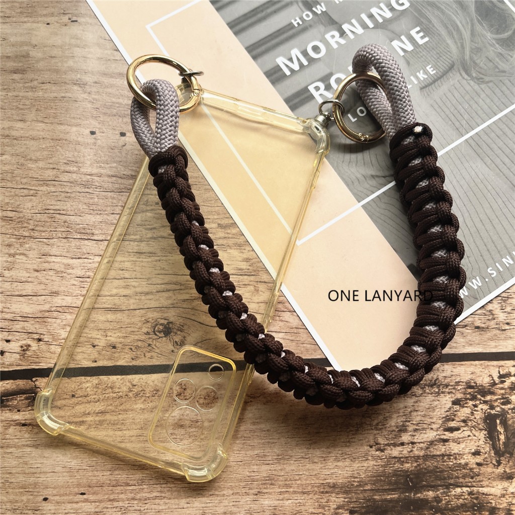สายโซ่ ทอมือโทรศัพท์ตกแต่งถักอุปกรณ์เสริมเชือกเส้นเล็กที่กําหนดเองกระเป๋าสตรีสําหรับโทรศัพท์สายคล้องมือถือไหล่ต่อย
