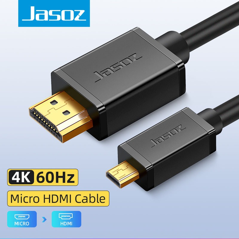 Jasoz สายMicro Hdmi Cable 4K60Hz 1080P Video micro to hdmi For Camera Tablet Hdtv Pc