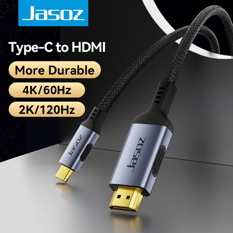 Jasoz Type C To Hdmi 4K 60hz HDMI 2K 120Hz Converter Usb Adapter For Cellphone Tv Video Cable