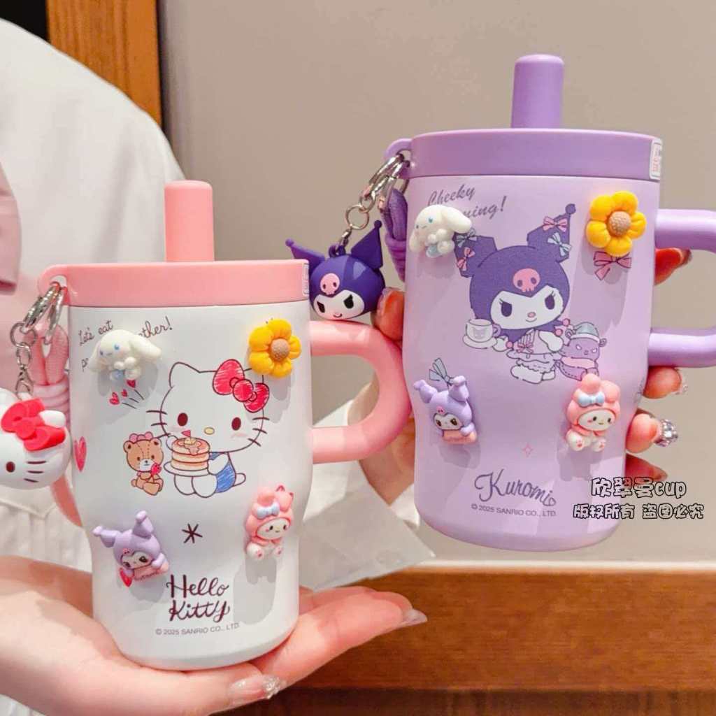 ซานริโอ น่ารักการ์ตูนฉนวนกันความร้อนถ้วย500มิลลิลิตร316สแตนเลสฉนวนกันความร้อนเย็นการจัดเก็บด้วยฟาง+เชือก+จับนักเรียน/สาวสากลมูลค่าสูงแบบพกพาป้องกันการรั่วถ ราคา ถูกที่สุด ดีลบีเคเค แกลเลอรีภาพที่ 2