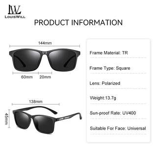 Louiswill แว่นตากันแดดผู้ชายแฟชั่นแว่นตากันแดดโพลาไรซ์ Night Vision HD อ่าน Retro Anti Glare ขับรถแว่นตากันแดด