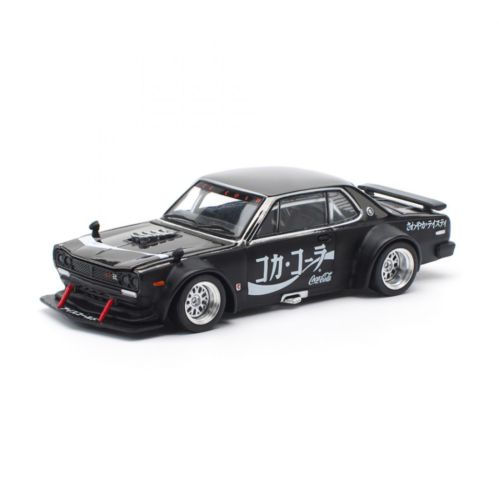 ป๊อปเรซ ราคา640161 1/64 Nissan Skyline GT-R DRIFT HAKOSUKA COCA COLA ZERO Japan Black Chrome Diecast Scale รุ่นรถ