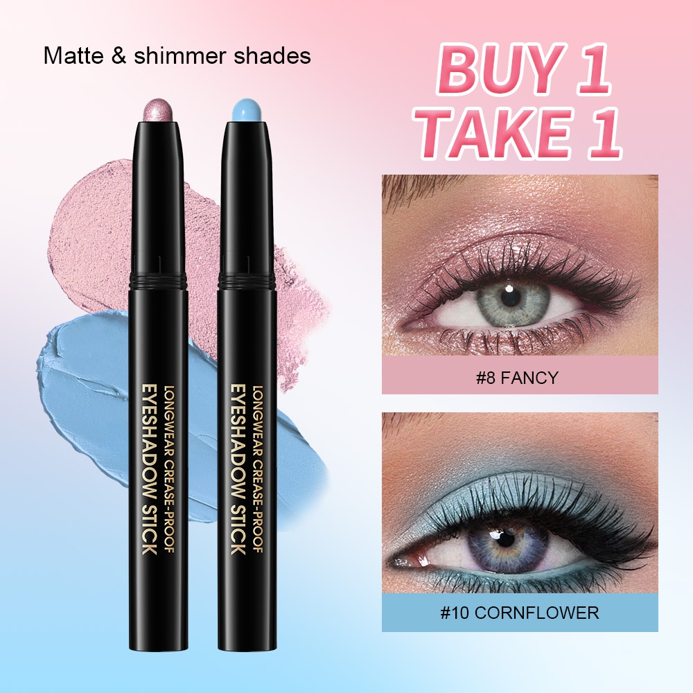 Lakerain Eyeshadow Sticks Ultra Creamy Lightweight Buildable Formula Smudge-Proof Long Lasting Shimmer Highlighter & Eye Shadow Eyeliner Stick Eyes Makeup