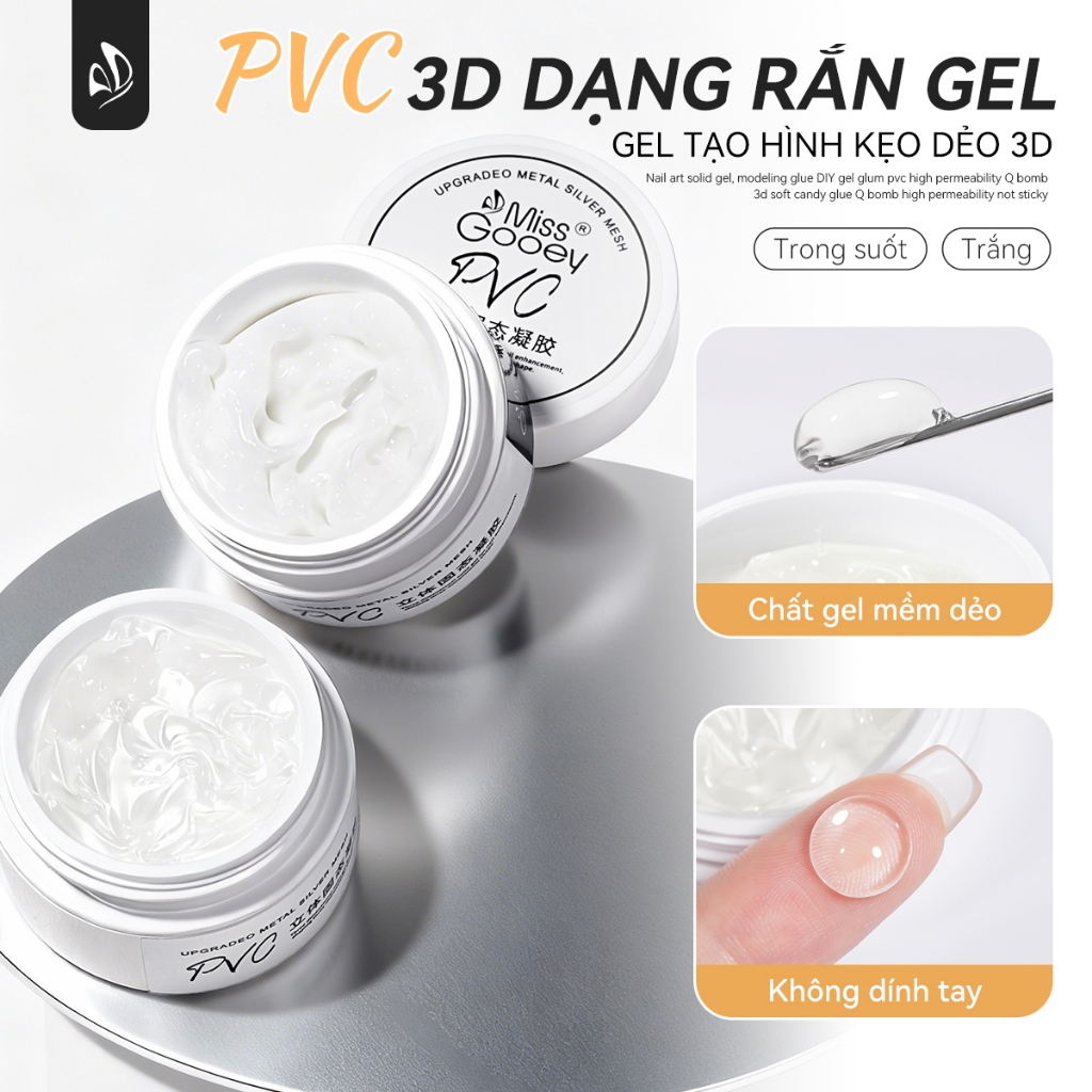 Miss Gooey PVC 3D แข็งเจล 3D ขนมแกะสลักเจลแบบจำลอง QQ เจลโปร่งใส เล็บศิลปะแกะสลักเจล