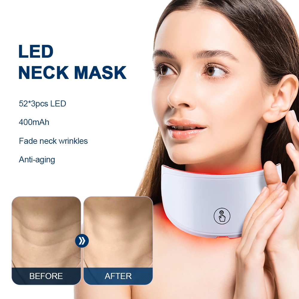 LED คอใบหน้า 7 สี Light Therapy Fade คอเส้น Dark Spots ผิว Brightening แบบพกพา Home Beauty อุปกรณ์