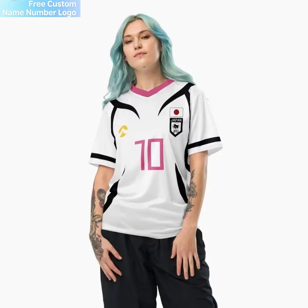 เสื้อยืดอนิเมะ Blue Lock แบบ Jersey V สำหรับเด็กและผู้ใหญ่ ออกแบบตามตัวละคร Ryusei Shidou และ Itoshi