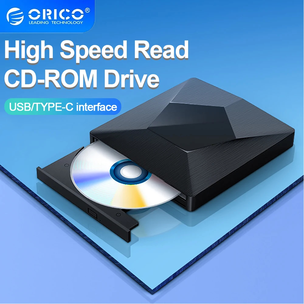 Orico ไดรฟ์ภายนอก DVD USB3.0 Hub Type-C DVD RW เครื่องเล่นซีดี ออปติคอลไดรฟ์ รองรับการ์ด TF SD สําหร