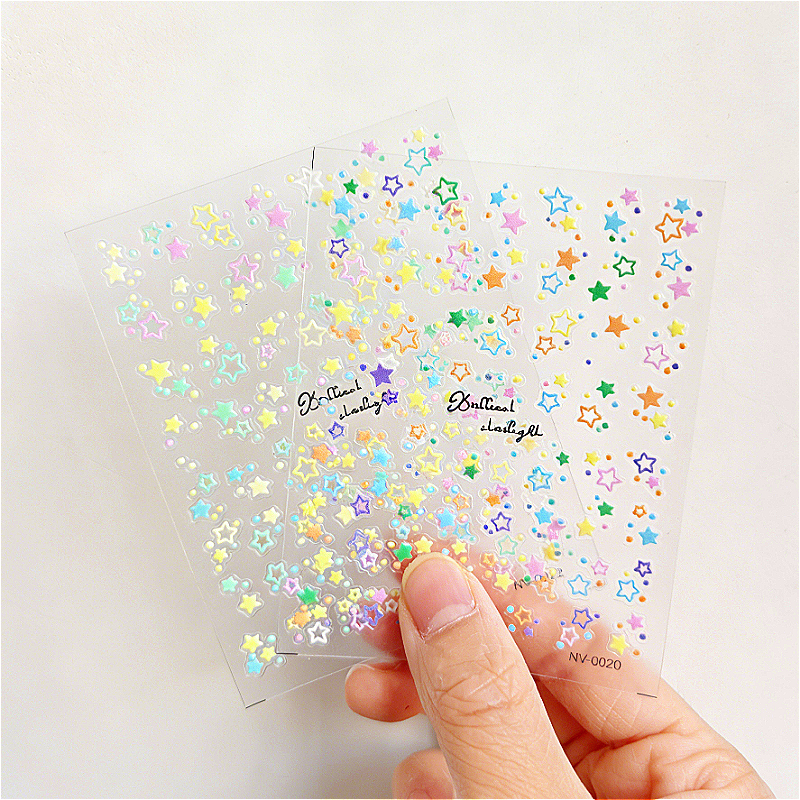 สติ๊กเกอร์เล็บดาวสีสันสดใส Mini Nail Art สติ๊กเกอร์ตกแต่ง DIY สติ๊กเกอร์ติดเล็บแบบมีกาวในตัว ราคา ถูกที่สุด ดีลบีเคเค แกลเลอรีภาพที่ 2