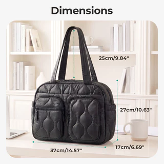 BAGSMART กระเป๋านุ่มนิ่ม Tote Bag กระเป๋าสะพายผู้หญิง กันน้ำ ใส่โน๊ตบุ๊ค 14 นิ้ว ความจุใหญ่ ไปเรียน ทำงาน