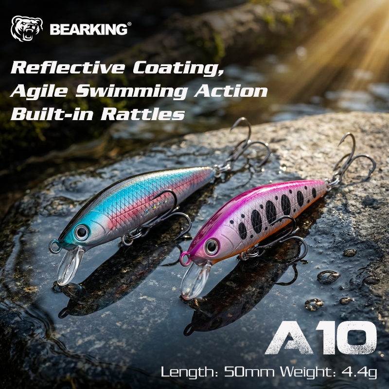 BEARKING เหยื่อปลอม ขนาด 50 มม. น้ำหนัก 4.4 กรัม เหมาะสำหรับตกปลาซิว มืออาชีพ หลากสีสันให้เลือก