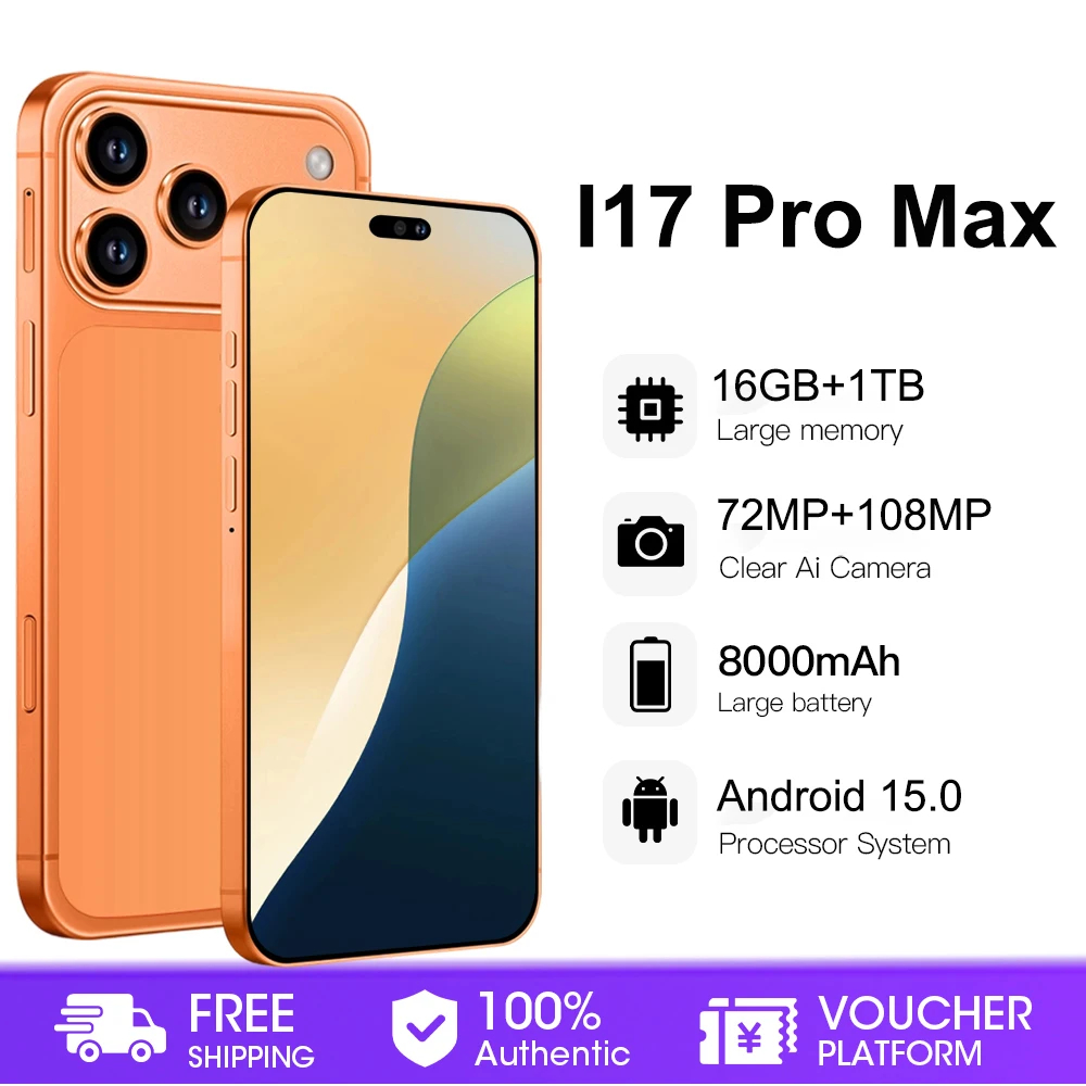 I17 Pro Max Global Edition 16GB+1TB สมาร์ทโฟน Android 7.3 นิ้ว