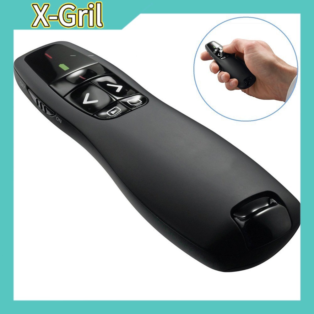 รีโมทพรีเซนต์ไร้สาย 2.4G Wireless Presenter USB รีโมทเลเซอร์ ควบคุมสไลด์ PowerPoint รองรับ Windows Mac Google Slides S00232