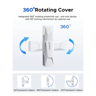 ORICO แฟลชไดรฟ์ USB 3.0 พอร์ตคู่ 64GB 150MB/s 2 in 1 PenDrive สําหรับอุปกรณ์ USB C และ USB A (CB05)