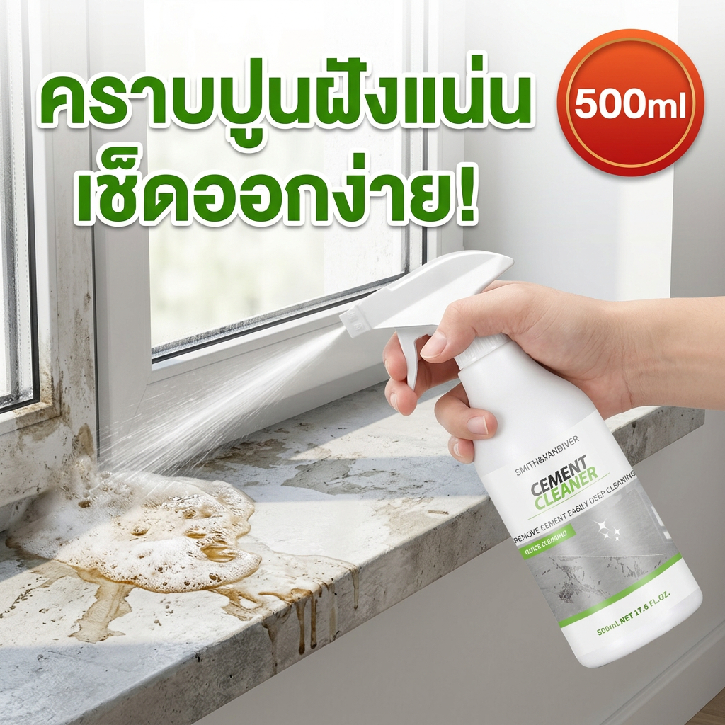 ฉีดแล้วเห็นผลทันที! น้ำยาล้างคราบปูน น้ำยาขจัดคราบปูน น้ำยาสลายคราบปูน โดยไม่ทำลายพื้นผิวกระเบื้อง 500มล
