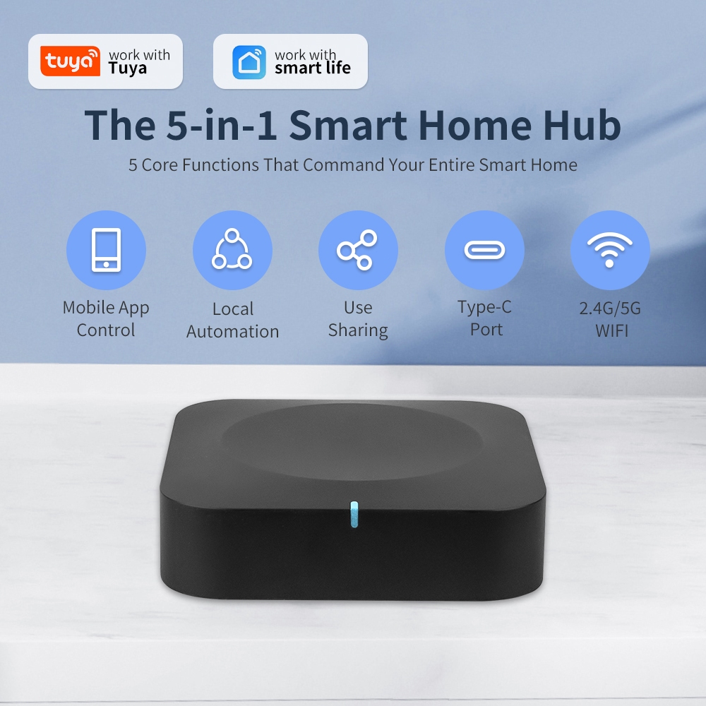 Tuya Zigbee Hub เกตเวย์ไร้สายหลายโหมดบลูทูธ WiFi Bridge อุปกรณ์บ้านอัจฉริยะ Smart Life APP รีโมทคอนโทรลทํางานร่วมกับ Alexa Google Home Assistant
