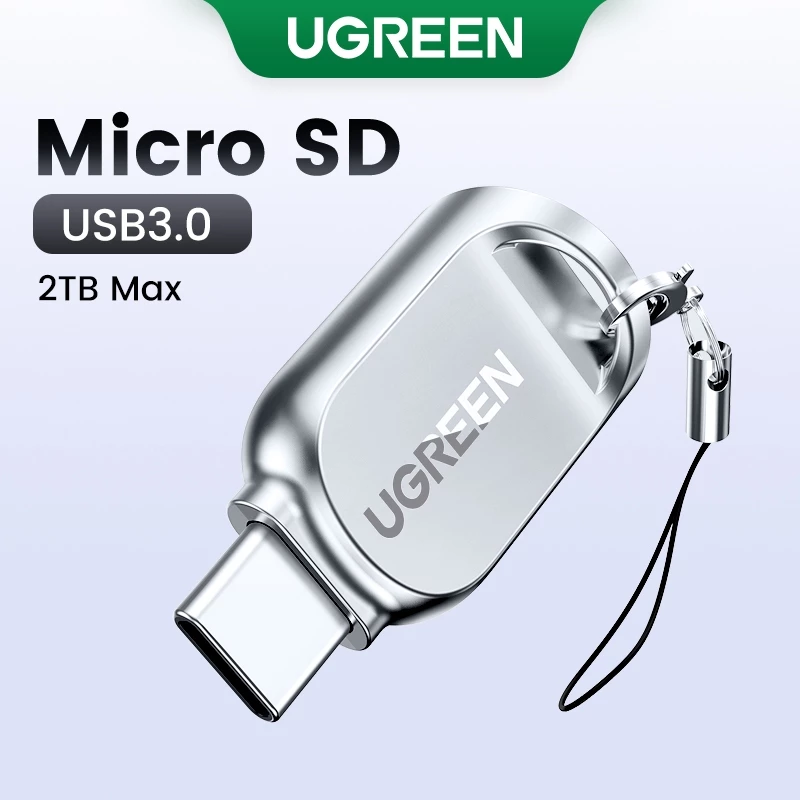 Ugreen อะแดปเตอร์การ์ดรีดเดอร์ TF USB C Micro SD USB 3.0 Type C OTG สําหรับ Micro SD Mac Windows Linux
