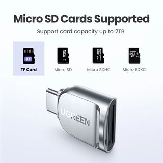 Ugreen อะแดปเตอร์การ์ดรีดเดอร์ TF USB C Micro SD USB 3.0 Type C OTG สําหรับ Micro SD Mac Windows Linux