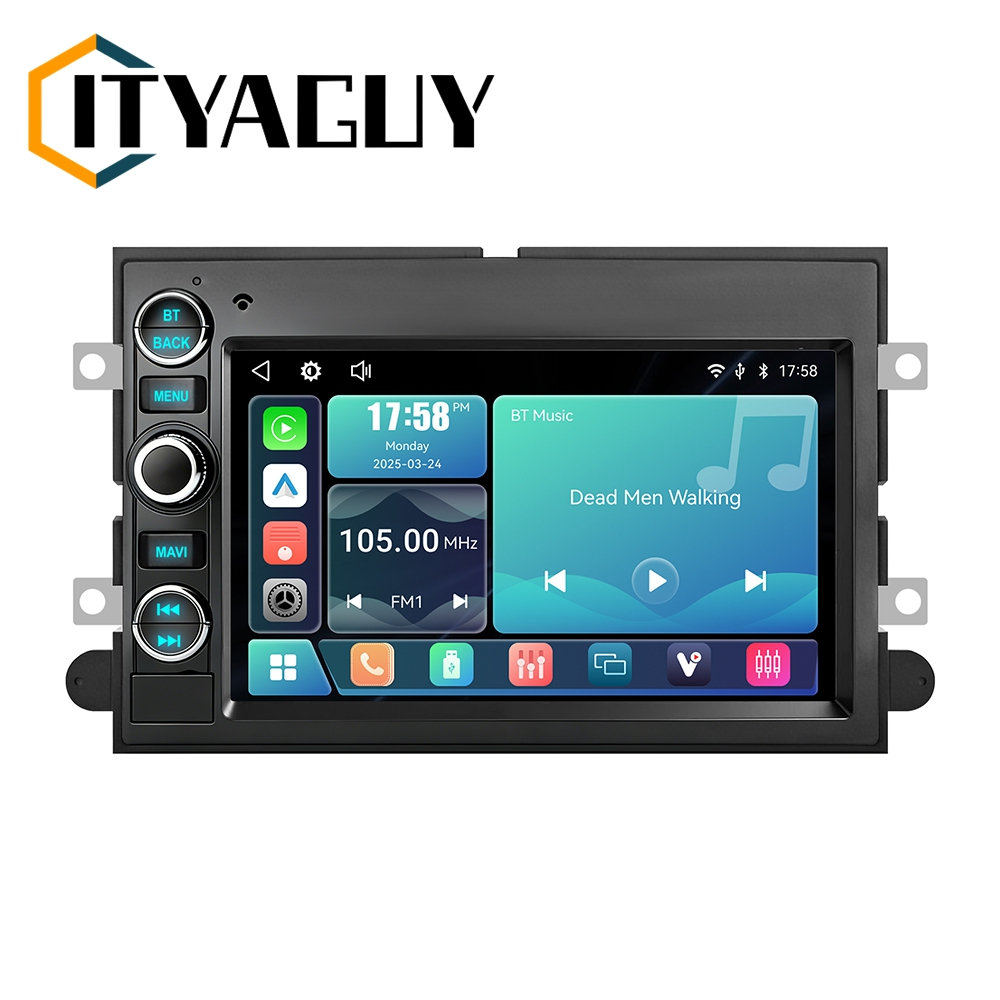 7 นิ้ว Linux หน้าจอ IPS ไร้สาย CarPlay Android เครื่องเสียงรถยนต์อัตโนมัติสําหรับ Ford F150 F250 F35