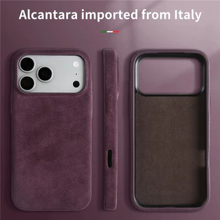 ALCANTARA Magnetic Attraction สําหรับ iPhone 17 11 12 13 14 15 16 Pro Max Air 14 Plus พรีเมี่ยมหนังธรรมดา Supercar Suede ครอบคลุมเต็มรูปแบบโทรศัพท์มือถือปกหลัง