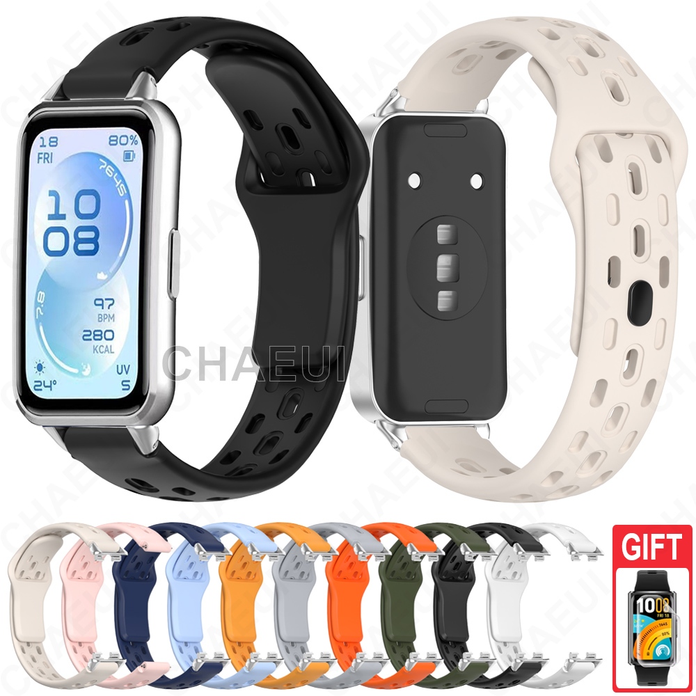 สร้อยข้อมือสายรัดซิลิโคนอุปกรณ์เสริมห่วงระบายอากาศสําหรับ Huawei Band 11 Pro 10 9 8 – โปรปัง