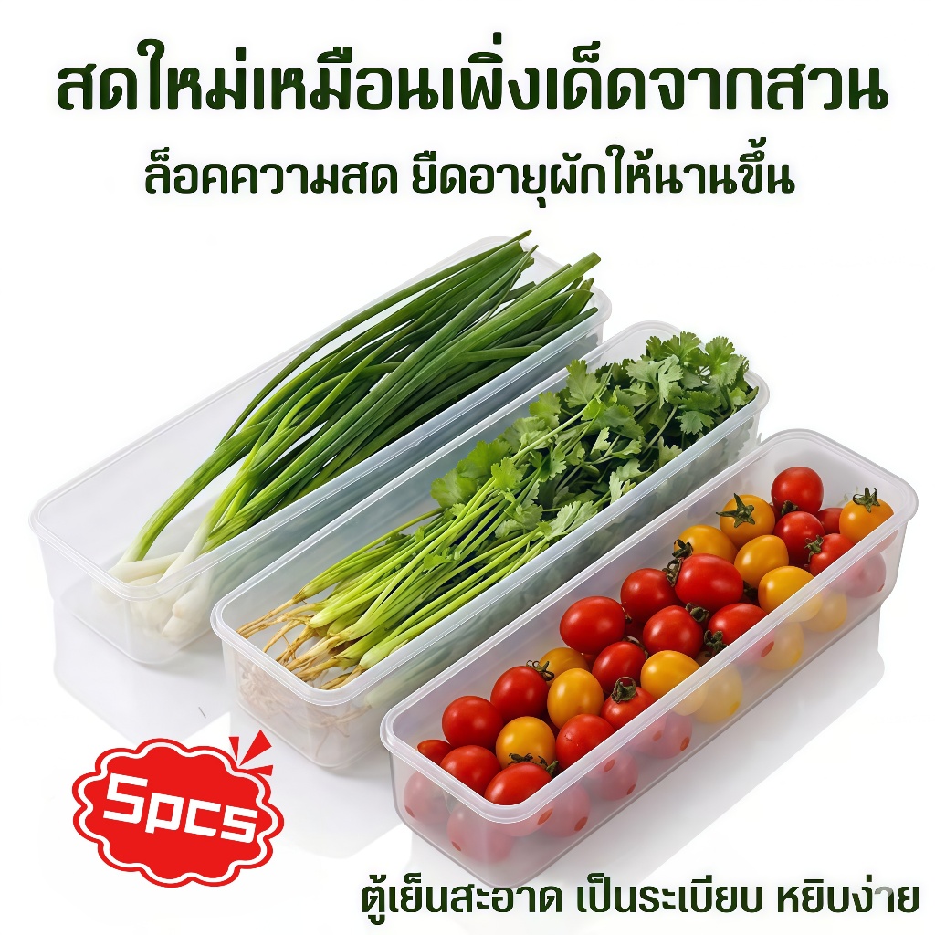 กล่องเก็บอาหารใส่ตู้เย็น ปิดสนิทกันรั่ว ถนอมผักผลไม้สด ยืดอายุการเก็บรักษา กล่องเก็บของในครัว พร้อมฝาปิด